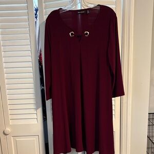 Catherines Deep Red Long Sleeve Dress